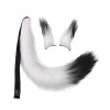 Amagogo Fausse Oreilles et Queue Ensemble Costume Déguisement Décoration Pince à Cheveux Accessoires Cadeau pour Halloween An