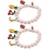 Happyyami Bracelets Tissés 2 PIÈCES Imitation Perle Enfant Bracelet Fille Perlée Bracelet Accessoire Jouet Jouets pour Filles