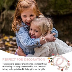 Happyyami Bracelets Tissés 2 PIÈCES Imitation Perle Enfant Bracelet Fille Perlée Bracelet Accessoire Jouet Jouets pour Filles