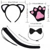 Comtervi Accessoires pour déguisement pour chats – Set de Cosplay de chat, gants de griffe, oreilles de chat, accessoire de d