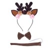 Woedpez Serre-tête en peluche en forme de bois de renne pour enfant - Nœud papillon - Queue de cerf - Accessoires de performa