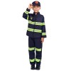 inhzoy Unisexe Enfant Garçon Filles Déguisement Pompier Costume Halloween Carnaval Ensembles 3 Pièces Haut + Pantalon + Chape