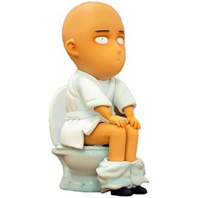 Figurine One Punch Man Saitama Toilettes 15 cm Anime Saitama Sensei Drôle Mignon Figurine Action Figure PVC Statue Modèle Col