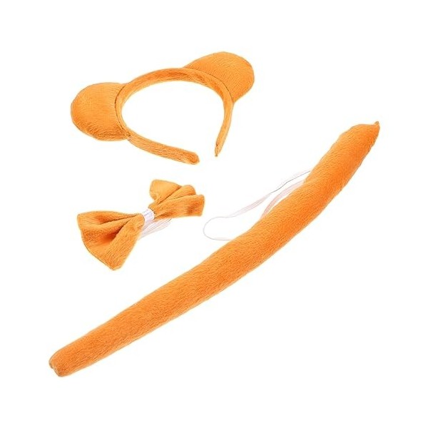 Beavorty Bandeau De Costume Dours Oreille Avec Cravate De Queue Oreilles Dours Bandeau De Cheveux Queue Danimal Nœud Papil