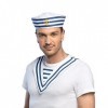 Boland 44354 - Col marin, blanc-bleu avec ancre jaune brodée, marin, capitaine, bateau, accessoire, déguisement, carnaval, fê