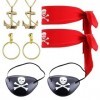 SKHAOVS 8 Pièces Accessoires de Costume Pirate, Pirate Cosplay Accessoires, Bandeau Pirate,Pirate Oeil Patch, Accessoires Pir