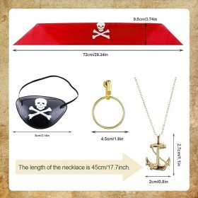 SKHAOVS 8 Pièces Accessoires de Costume Pirate, Pirate Cosplay Accessoires, Bandeau Pirate,Pirate Oeil Patch, Accessoires Pir