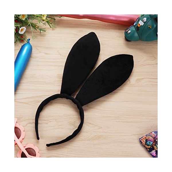 Sibba Serre-tête oreilles de lapin en peluche pour déguisement de Noël, cosplay, anniversaire, Halloween, fête - Accessoire d