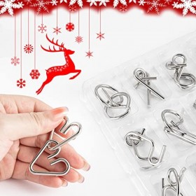 Zoylofg Casse-tête Calendrier de lAvent 2023,Métal IQ Jigsaw,24 jours de surprise Calendrier du compte à rebours de Noël,Puz