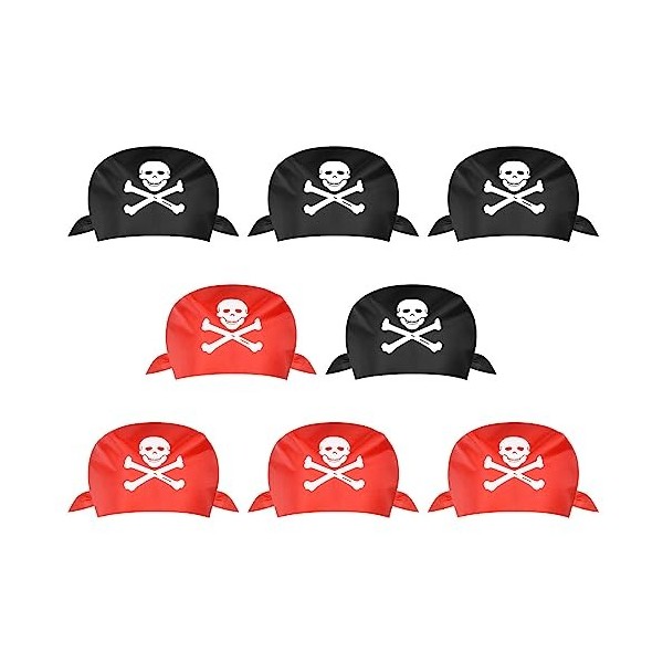 AOMIG Bandana Pirate,8PCS Motif Pirate fichu bandanas, Pirate Enfants Accessoires, Pirate Déguisement Accessoires pour Hallow