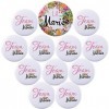 Kit de Accessoire de Mariage 1pcs Badge “La mariée” + 11pcs Badges d’Amis “Team mariée” en Plastique et Fer Bridal de Mariée 