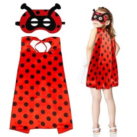 Landifor 2pcs Costume de coccinelle pour fille Costume coccinelle pour fille Accessoires de costume coccinelle Costume rouge 