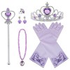 Vicloon Princesse Dress Up Accessoires,7pcs Elsa Cadeau Set pour Costume dElsa -Gants/Diadème/Baguette Magique/Boucles dore