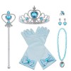 Vicloon Princesse Dress Up Accessoires,7pcs Elsa Cadeau Set pour Costume dElsa -Gants/Diadème/Baguette Magique/Boucles dore