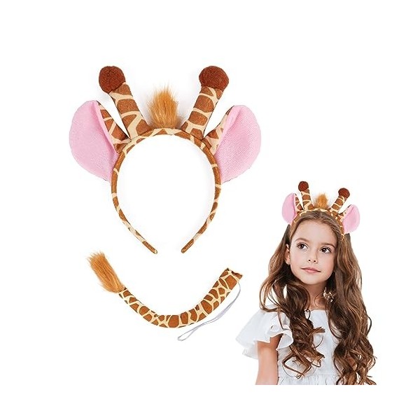 ACWOO Kit de Costume Lion, Déguisement Animaux Enfant Set, Bandeau et Queue de Lion, Lion Cosplay Costume, Deguisement Lion E