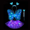 Vecksoy fée pour fille, robe fée avec éclairage LED – Déguisement princesse petite fée pour jeu rôle – Costume lumineux à LED