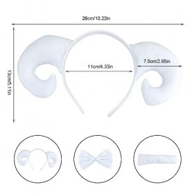 VIKSAUN Childrens the Sheep Costume, Party Zoo Serre-tête avec oreilles danimaux pour enfants et adultes pour Noël Hallowee