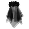 Halloween Hairband Bandeau Mariée Voile Couronne de Fleurs Rose Serre-tête avec Voile Bandeau tête Mariée Zombie Gothique Acc