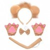 MIVAIUN 4 Pièces Accessoires de Déguisement Lion,Déguisement dAnimaux Costumes,Kit de Décoration de Fête de La Jungle,Kit de