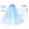 JerrisApparel Filles Cape de Princesse Déguisement avec Accessoires M, Bleu 