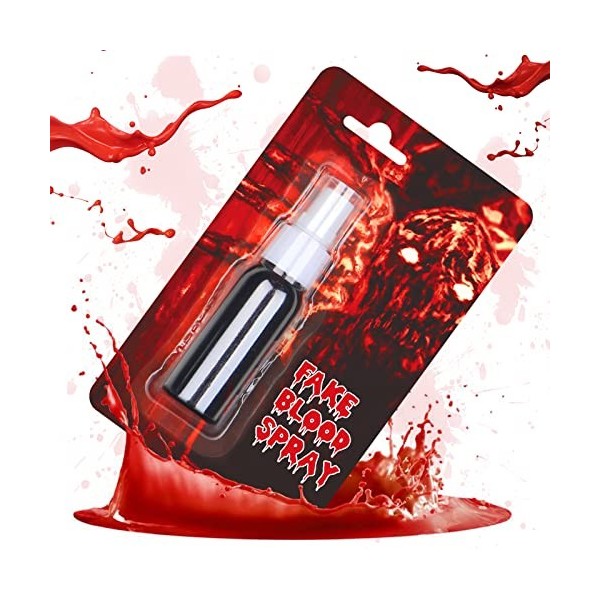 Spray de maquillage Bloody Mary - 28,3 g - Sang de zombie vampire pour déguisements, sang liquide lavable pour Halloween pour