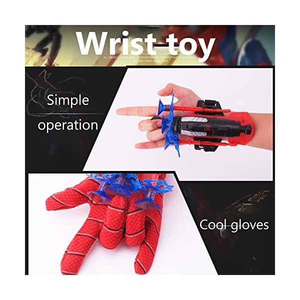 Gants de lancement pour Spider-Man, accessoires de costume de Spider-Man, gants de cosplay en plastique pour enfants, ensembl