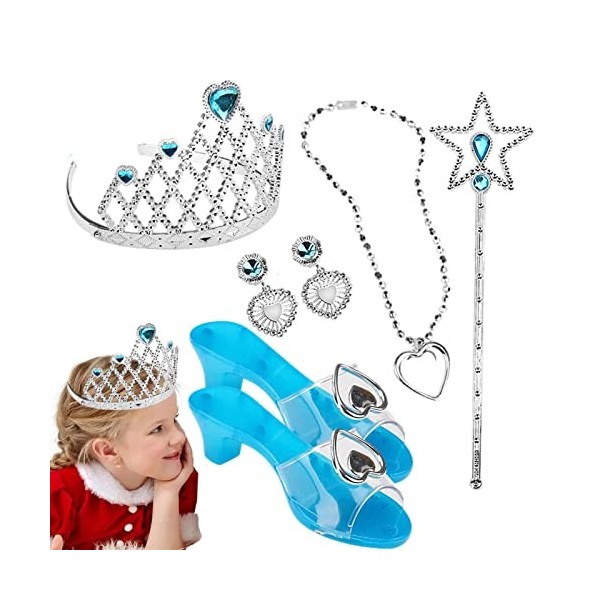 JINGAN Princesse costumée | Chaussures habillées et Bijoux pour Petites Filles | Accessoires Jeu rôle Couronne, Chaussures, C