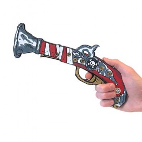 Liontouch - Pistolet Pirate - Capitaine Rayure Rouge | Jouet en Mousse dimitation avec Motif de crâne | Armes sûres et Armur