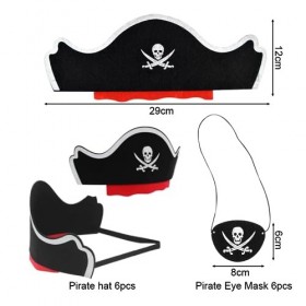 Sprinlot Chapeau Pirate et Cache Oeil, Accessoire Pirate Enfant, Pirate Déguisement Faveurs, Jeux de Chasse Au Trésor, pour E