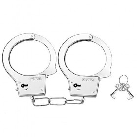 Menottes en Métal avec Clés, Accessoire Cosplay Menotté avec Clé, Métal Jouet avec la Clé pour Le Jeu Rôle la Police Accessoi