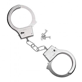 Menottes en Métal avec Clés, Accessoire Cosplay Menotté avec Clé, Métal Jouet avec la Clé pour Le Jeu Rôle la Police Accessoi