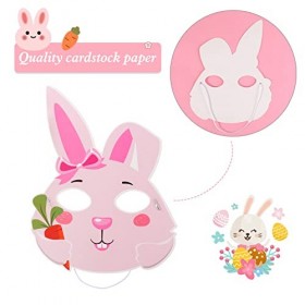 DPKOW 9 Pièces Masques de Pâques pour Enfants Déguisement Accessoires, Lapin Poussin Animaux Masques Pâques Fête Masques avec