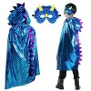 Sprinlot Costume Dinosaure Enfant Or,Déguisement Dinosaure Garcon,Cape Masque Halloween,Cape a Capuche Carnaval,Dinosaure Cos