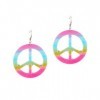 COOLMP Boucles doreilles Peace & Love Multicolores Plastique Adulte - Taille Unique - Accessoires de fête, Costume, déguisem