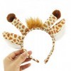 3 Kit de Costume Animal Serre-tête，Bandeau Girafe，Girafe avec Oreilles Queue Nœud Papillon，Cosplay Accessoires de Fête pour E