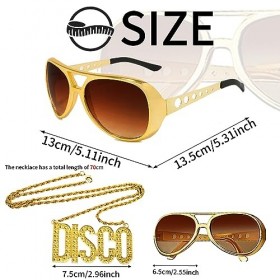 YOUYIKE Lot de 14 Accessoires de Costume Hippie, Disco Lunettes Soleil Dor Fausse Barbe, 80s 90s Accessoires de Rappeur Dégu