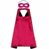 CHUANGOU Enfants Capes Masque Capes de Héros Halloween Fête Accessoires Cadeau Filles Garçons 70 * 70cm , Rose Rouge 0 mois