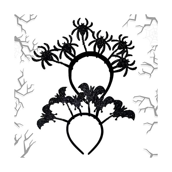 2Pcs Serre-tête Halloween, Bandeau de Sorcière Halloween Convient aux Fêtes dhalloween et aux Mascarades, Halloween déguisem