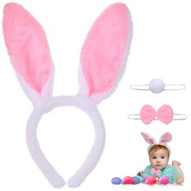 Peluche Oreilles de Lapin Serre-Tête,Bandeaux pour oreilles de lapin de Pâques,Oreille de Lapin,Cravate de Lapin,queue de Lap