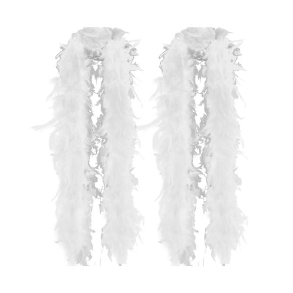 URFEDA 2 Mètres Boa de Plumes, Boa en Plumes de Dindon Accessoire de Déguisement, Foulard à Plumes, Boa de Carnaval, Écharpe 