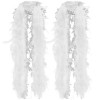 URFEDA 2 Mètres Boa de Plumes, Boa en Plumes de Dindon Accessoire de Déguisement, Foulard à Plumes, Boa de Carnaval, Écharpe 