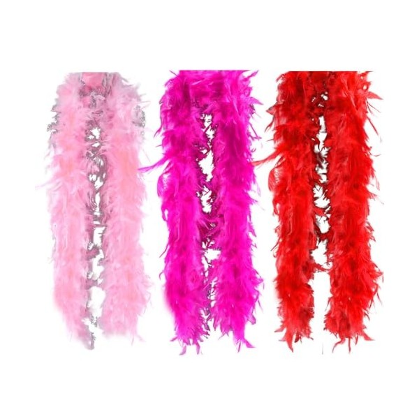 URFEDA 2 Mètres Boa de Plumes, Boa en Plumes de Dindon Accessoire de Déguisement, Foulard à Plumes, Boa de Carnaval, Écharpe 