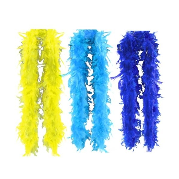 URFEDA 2 Mètres Boa de Plumes, Boa en Plumes de Dindon Accessoire de Déguisement, Foulard à Plumes, Boa de Carnaval, Écharpe 