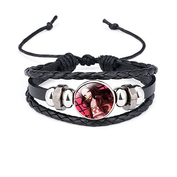 BANGLAIXING pour Demon Slayer, Accessoire de Bracelet réglable de caractère de Forme de Personnage danime de Mode, Cosplay, 