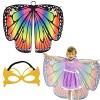 BETESSIN Ailes Papillon dÉcharpe Fille Châle Foulard Papillon Cape Enfant et Masque Papillon Accessoire de Costume Déguiseme