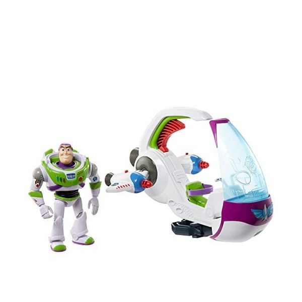 Disney Pixar Toy Story coffret figurine Buzz l’Éclair phosphorescente et  son vaisseau dexploration galactique, jouet pour en