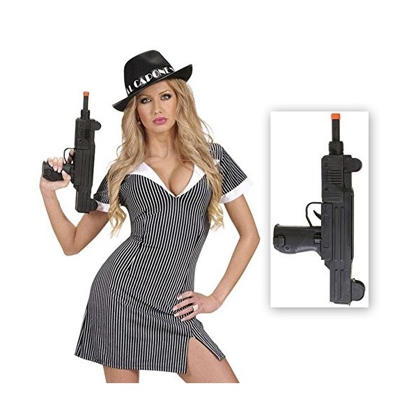 NET TOYS Pistolet Jouet Uzi avec Son Imitation Arme Pistolet Attrape Accessoire déguisement Soldat Gangster Mafia