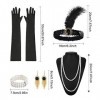 MIVAIUN 1920 Accessories, Années 1920 Accessoires Gatsby Costume Set, Headband Gatsby, Déguisement Charleston Femme, Accessoi