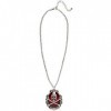 "SKULL & CROSS BONES RED GEM NECKLACE" -