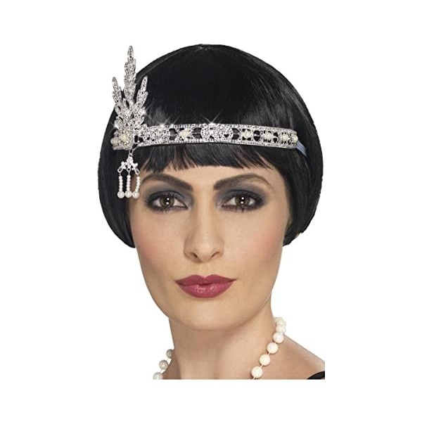Smiffys Bandeau jeune fille délurée années 20 à bijoux, Argent